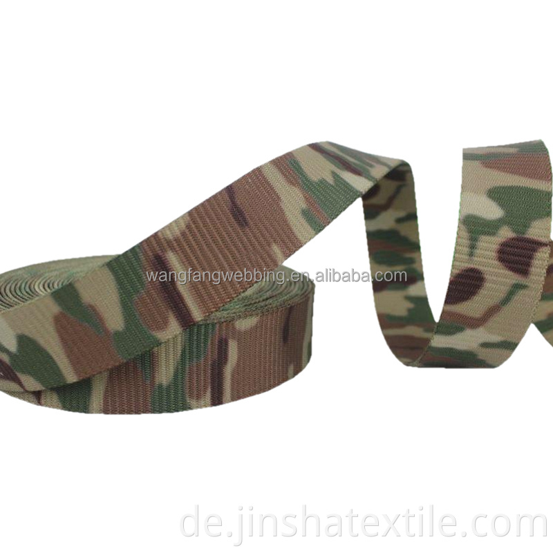 Camouflage Nylon -Gurtband -Outlet -Bagsheat Custom bedrucktes Nylon -Gurtband Taktischer Gürtel Militärgurtgurt Gepäckgürtel